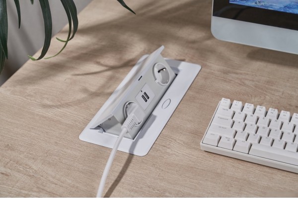 Сетевой фильтр CACTUS CS-SOCKET-EU/USBA-WH