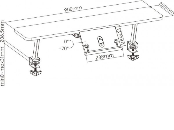 Полка для стола CACTUS CS-KD15-PK