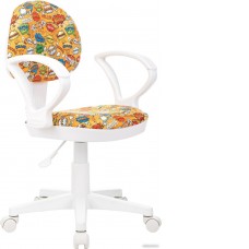 Детский стул Бюрократ KD-3/WH/ARM (оранжевый бэнг/пластик белый)