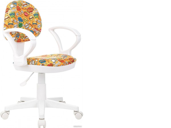 Детский стул Бюрократ KD-3/WH/ARM (оранжевый бэнг/пластик белый)