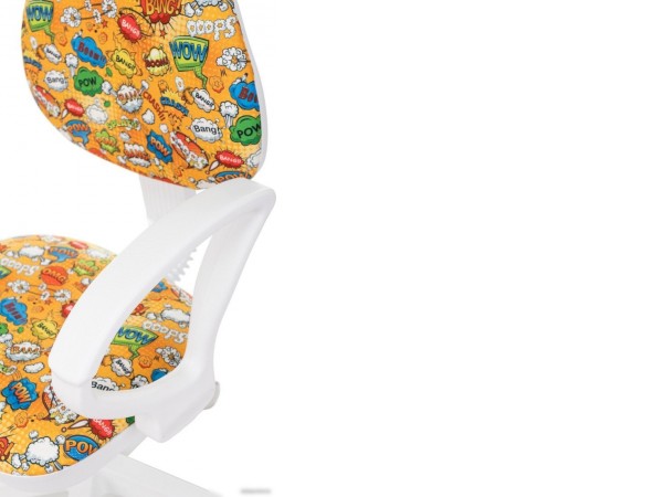 Детский стул Бюрократ KD-3/WH/ARM (оранжевый бэнг/пластик белый)