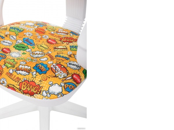 Детский стул Бюрократ KD-3/WH/ARM (оранжевый бэнг/пластик белый)