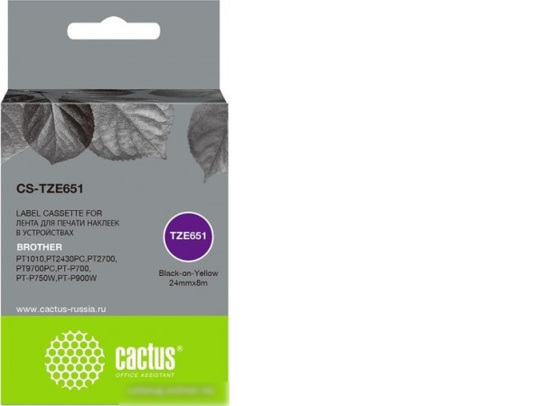 Картридж CACTUS CS-TZE651 (аналог Brother TZE651)