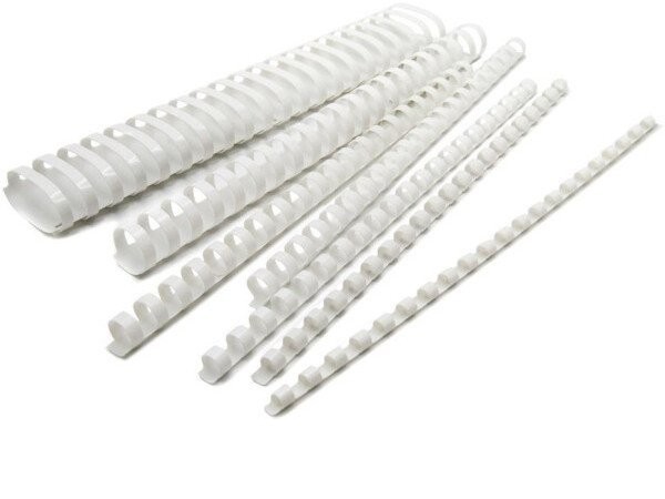 Пластиковая пружина для переплета Silwerhof d=28 мм 211-240 лист A4 белый (50 шт)