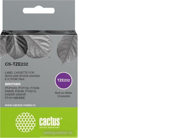 Картридж CACTUS CS-TZE232 (аналог Brother TZE232)