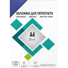 Обложка для термопереплета Гелеос CCA4BL A4 230 г/м2 100 шт (кожа, синий)