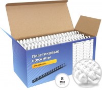 Пластиковая пружина для переплета Гелеос BCA4-8W 8 мм 100 шт (белый)