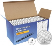 Пластиковая пружина для переплета Гелеос BCA4-12W 12 мм 100 шт (белый)