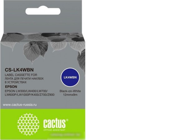 Картридж CACTUS CS-LK4WBN (аналог Epson LK4WBN)