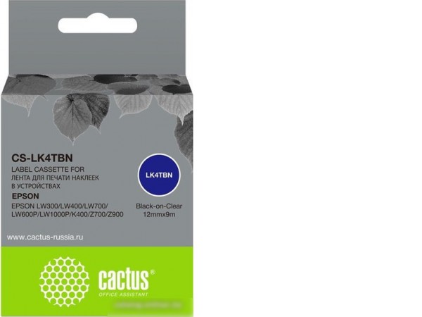 Картридж CACTUS CS-LK4TBN (аналог Epson LK4TBN)