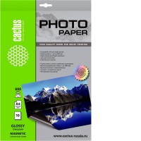 Фотобумага CACTUS Глянцевая магнитная A4 690 г/кв.м. 10 листов CS-MGA469010