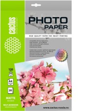 Самоклеящаяся бумага CACTUS матовая A4 120г/м2 20 л CS-MSA412020