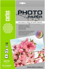 Самоклеящаяся бумага CACTUS матовая A4 120г/м2 50 л CS-MSA412050