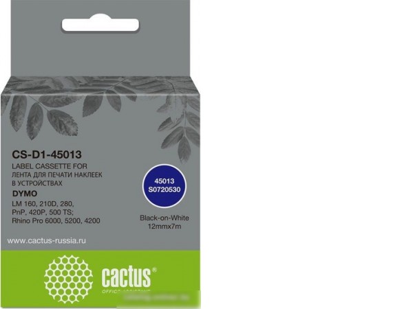Картридж CACTUS CS-D1-45013 (аналог Dymo D1-45013)