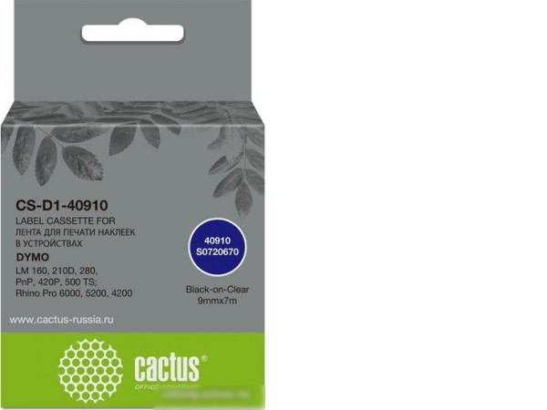 Картридж CACTUS CS-D1-40910 (аналог Dymo D1-40910)