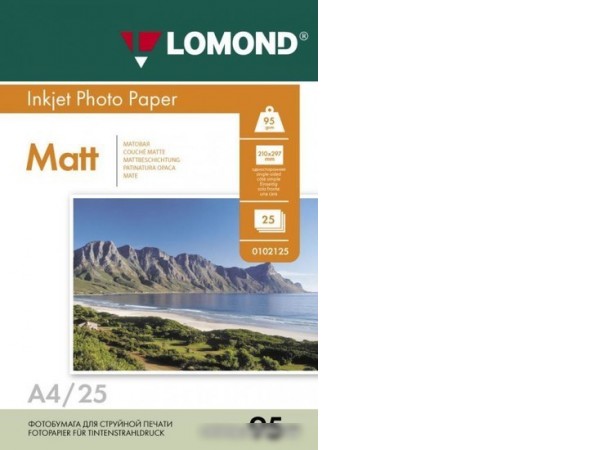Фотобумага Lomond матовая односторонняя А4 95 г/кв.м. 25 листов [102130]