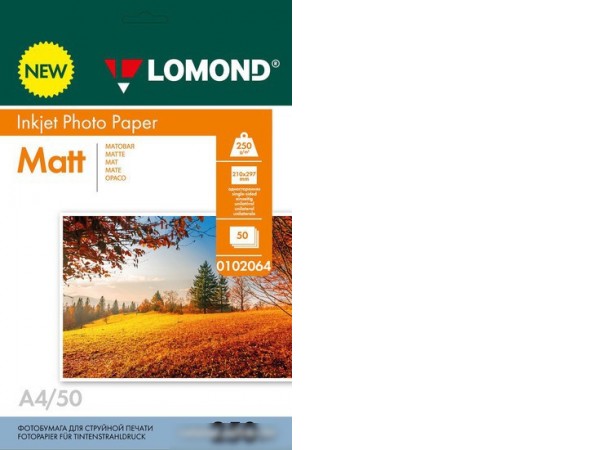 Фотобумага Lomond односторонняя матовая А4 250 г/м2 50 л 0102064