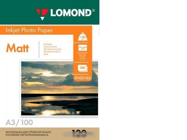 Фотобумага Lomond Матовая односторонняя A3 120 г/м2 100 листов [0102162]