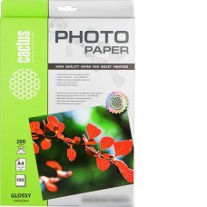 Фотобумага CACTUS Глянцевая A4 200 г/кв.м. 100 листов(CS-GA4200100)