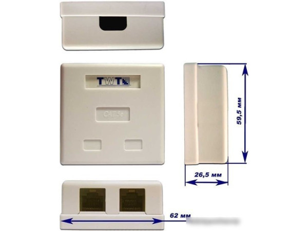 Розетка телефонная TWT TWT-SM2-4512-WH