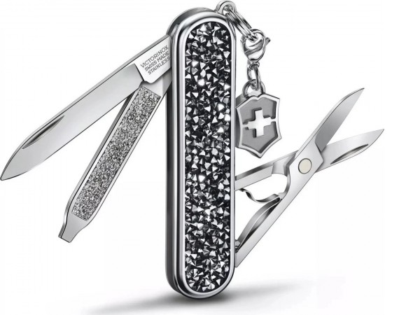 Мультитул Victorinox Classic Brilliant Crystal (черный/серебристый)