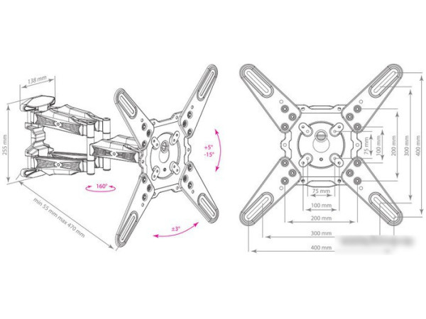 Кронштейн Kromax ATLANTIS-45 (белый)