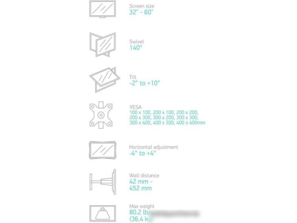 Кронштейн Onkron M5 (белый)