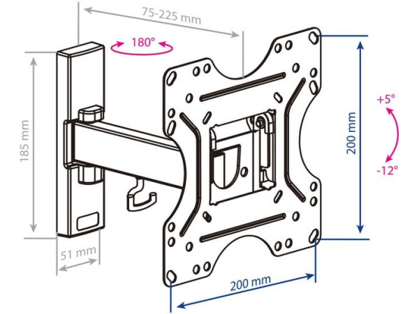 Кронштейн Kromax Optima 213 (черный)