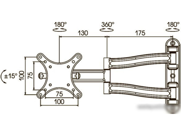 Кронштейн Kromax Techno-1 (черный)