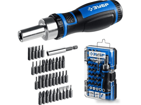 Набор отвертка с битами Зубр 25164-H37_z01 (37 предметов)