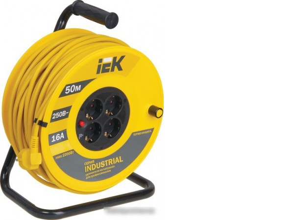 Удлинитель IEK УК50 WKP15-16-04-50 (50 м, желтый)