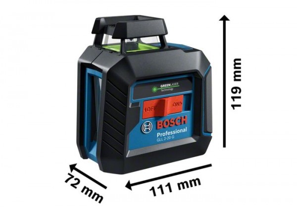 Лазерный нивелир Bosch GLL 2-20 G Professional 0601065000 (сумка, держатель, 4xAA)