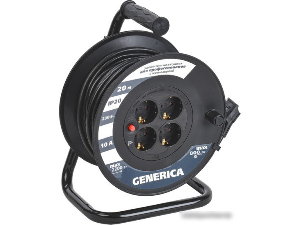 Удлинитель Generica УК20 WKP10-10-04-20-G (20 м, черный)