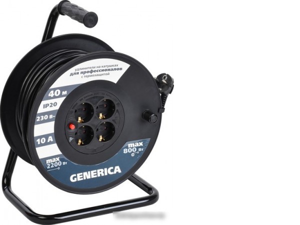 Удлинитель Generica УК40 WKP10-10-04-40-G (40 м, черный)