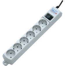 Сетевой фильтр ZIS Pilot S 6 розеток, 10 м, серый