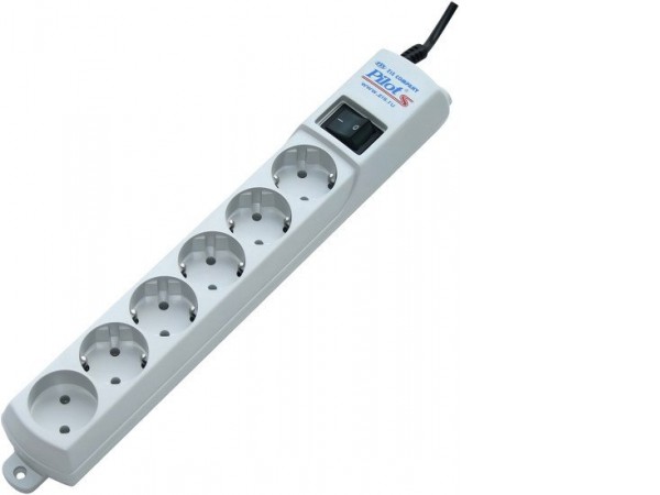 Сетевой фильтр ZIS Pilot S 6 розеток, 10 м, серый