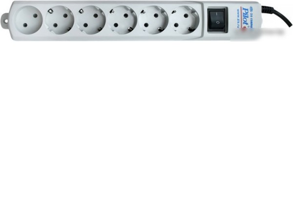 Сетевой фильтр ZIS Pilot S 6 розеток, 10 м, серый
