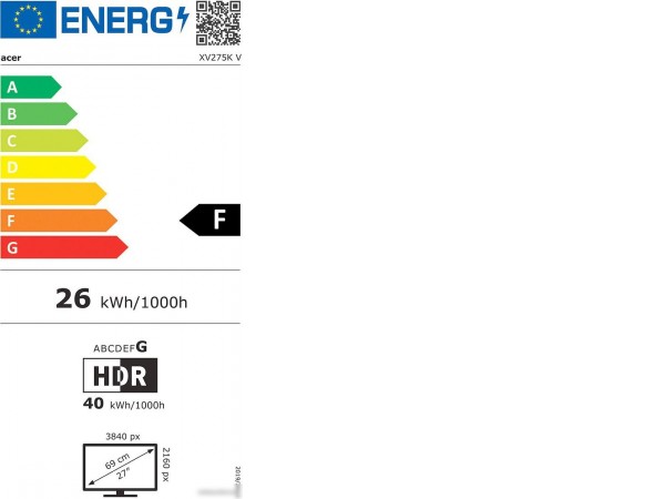 Игровой монитор Acer Nitro XV275KVymipruzx UM.HX5EE.V05