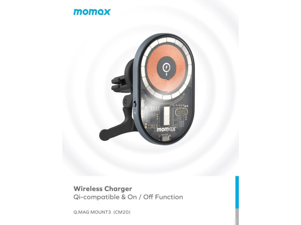 Держатель для смартфона Momax Q.Mag Mount 3 CM20E (серый)