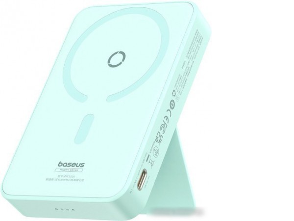 Внешний аккумулятор Baseus MagPro Magnetic Bracket Wireless Fast-Charging Power Bank 20W 5000mAh (мятный)