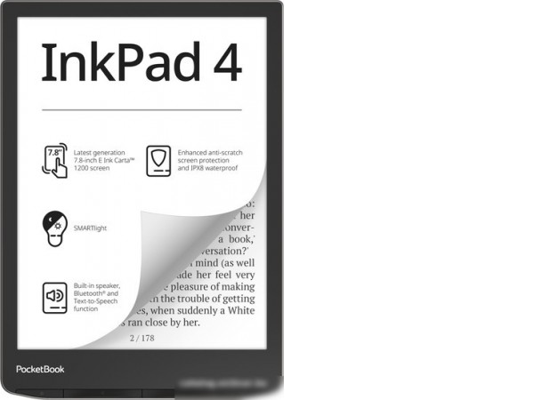 Электронная книга PocketBook 743G InkPad 4 (черный/серебристый)