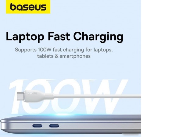 Кабель Baseus Pudding Series Fast Charging Cable 100W USB Type-C - USB Type-C (1.2 м, белый)