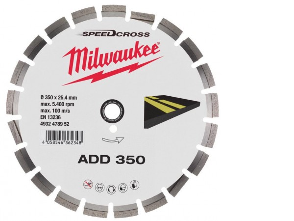 Отрезной диск алмазный Milwaukee Speedcross ADD 350 мм 4932478952