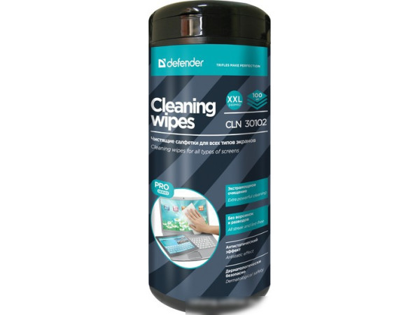 Влажные салфетки Defender CLN 30102 Pro (100 штук)