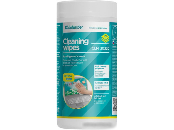 Влажные салфетки Defender CLN 30320 Optima (100 шт)