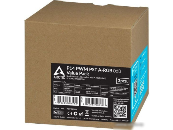 Набор вентиляторов Arctic P14 PWM PST A-RGB 3 шт ACFAN00257A