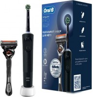 Электрическая зубная щетка Oral-B Vitality Pro X Clean с бритвой Gillette Fusion 5 (черный)