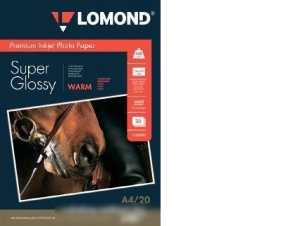 Фотобумага Lomond Суперглянцевая A4 340 г/м2 20 листов [1100301]
