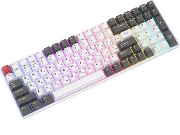 Клавиатура Royal Kludge RK100 RGB (белый/серый, RK Red)