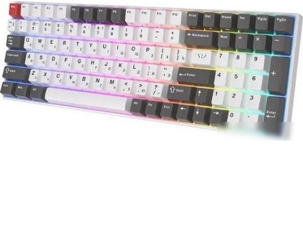 Клавиатура Royal Kludge RK100 RGB (белый/серый, RK Red)